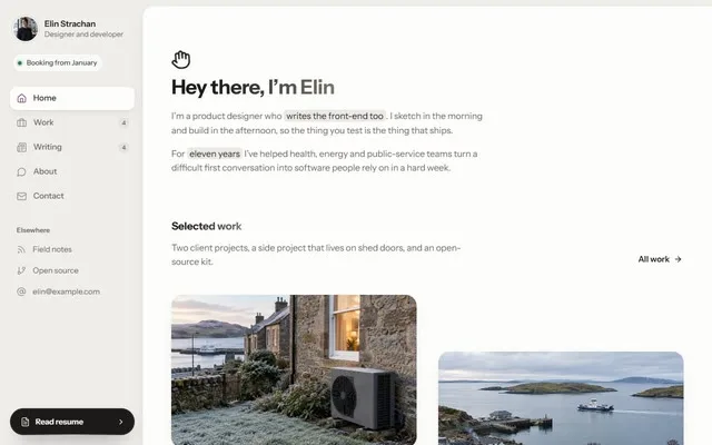Inkwell product designer portfolio preview