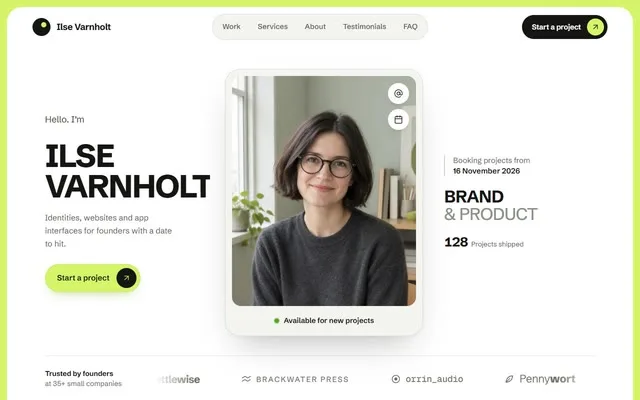 Lime Frame designer portfolio preview