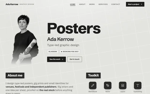 Mono graphic designer portfolio preview