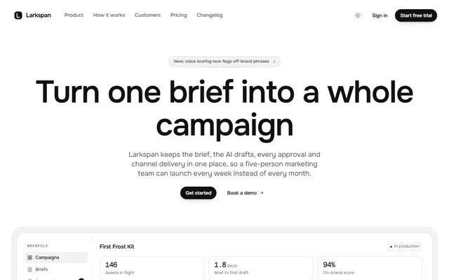 Quartz AI campaign SaaS site preview