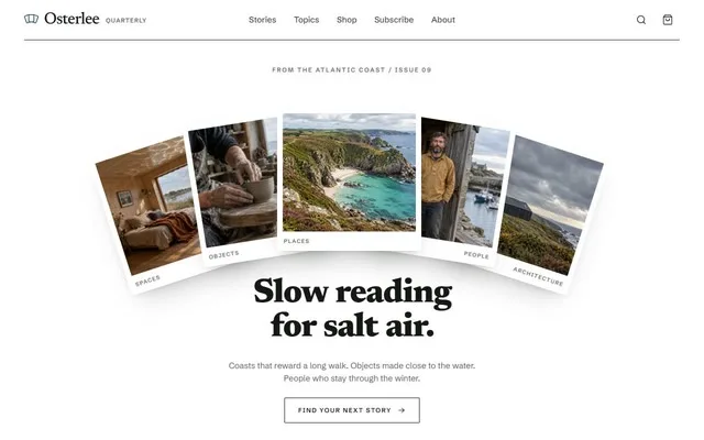 Scattered cards magazine site preview
