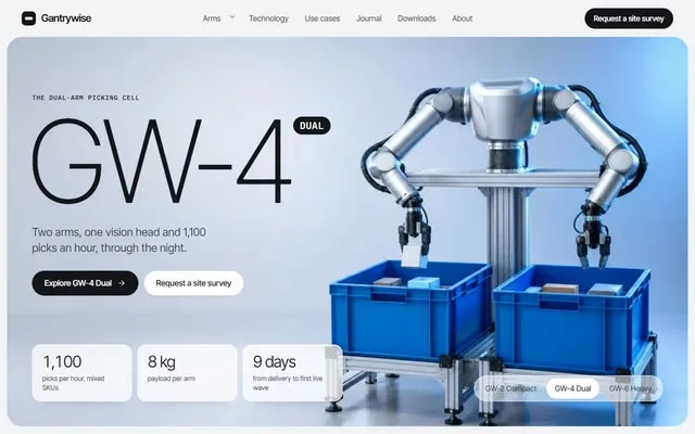 Silver robot product site preview